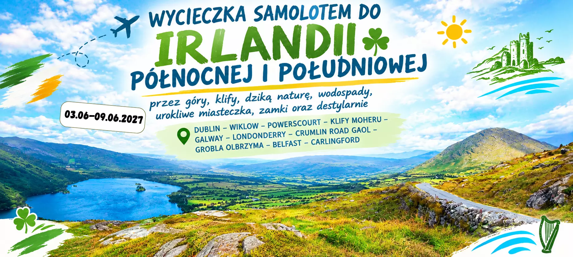 Wycieczka samolotem do Irlandii Północnej i Południowej